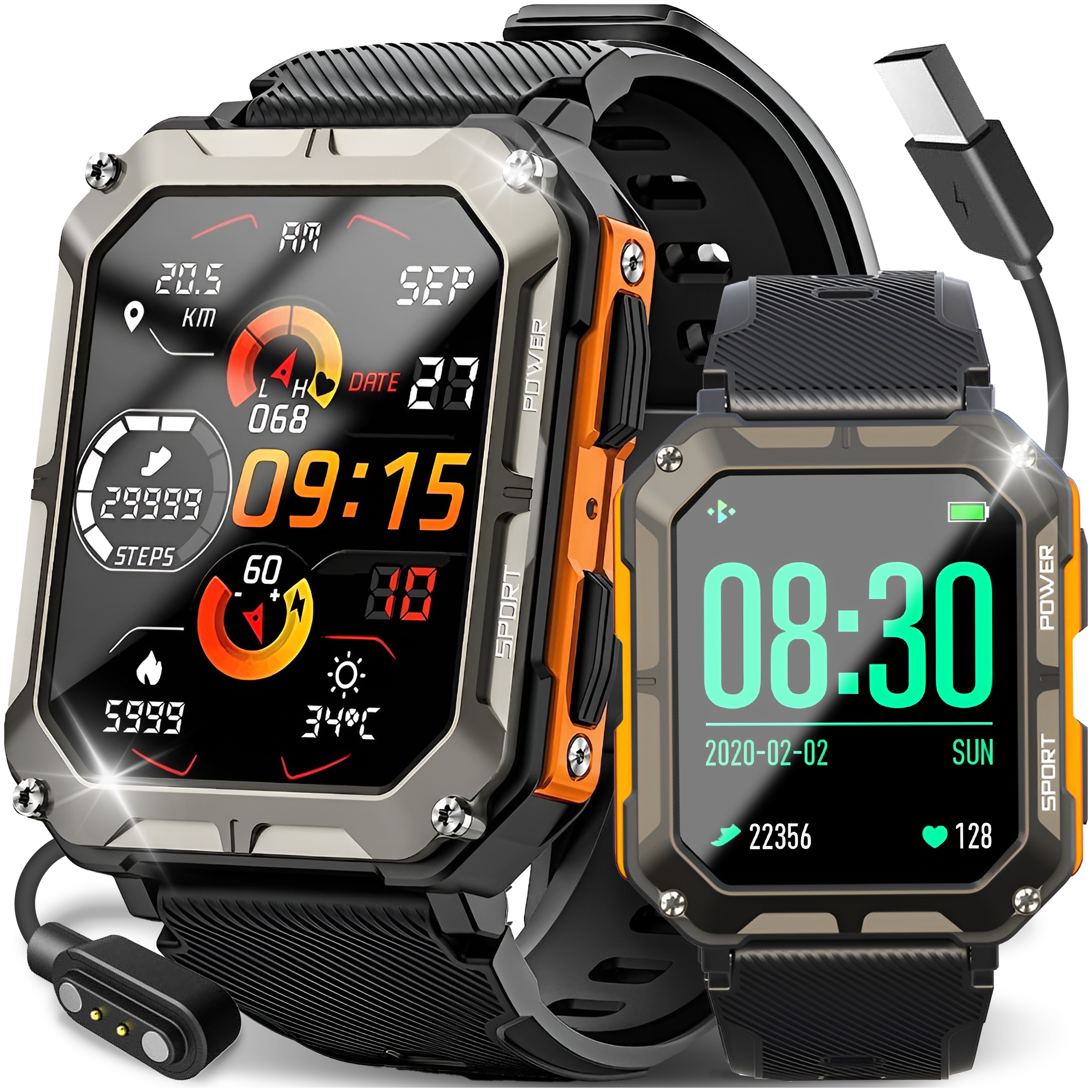 Inteligentné hodinky JG Smart MILITARY JGS C20 PRO, čierne